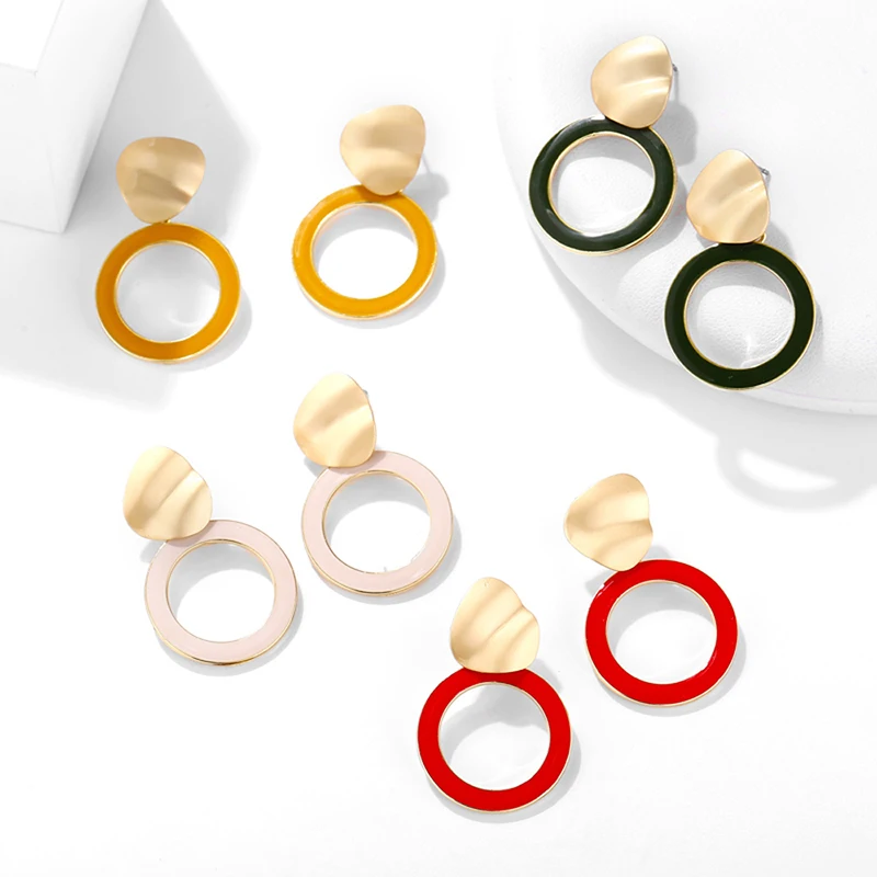 

Candy Color Matte Sequins Candy Color Circle Stud Earrings Earrings Bohemian Spring Fashion Earrings Creative Girl Jewelry VE834