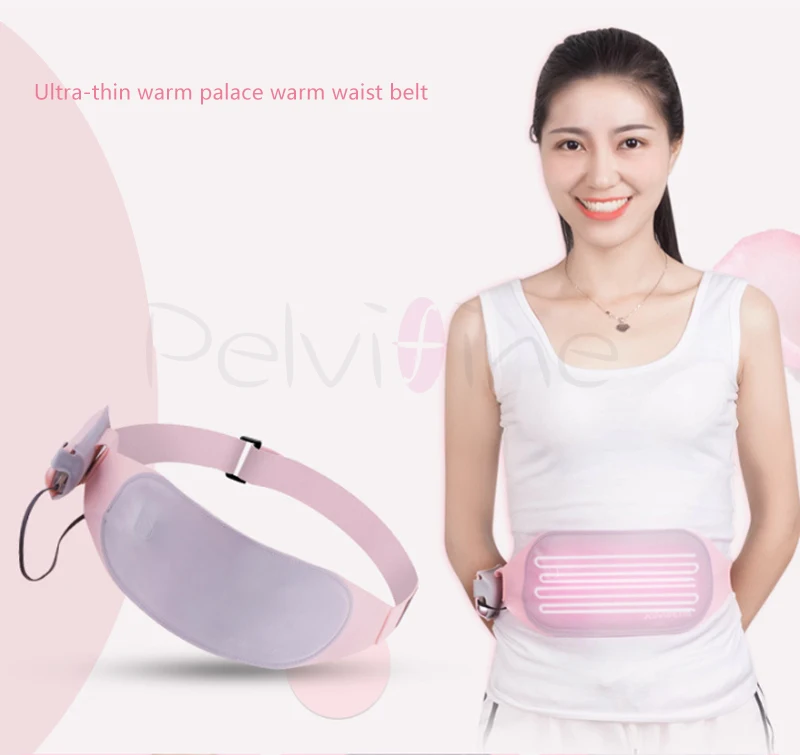 

Pelvifine Ultra-thin portable Electronic infrared heating belt ease women dysmenorrhea Warm waist support massage belt