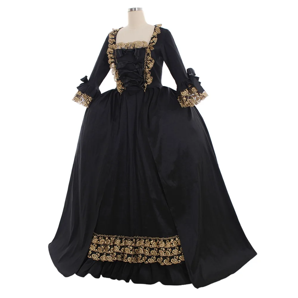 Cosplaydiy Marie Antoinette бальное платье в стиле барокко 18 го века черное рококо Белль на