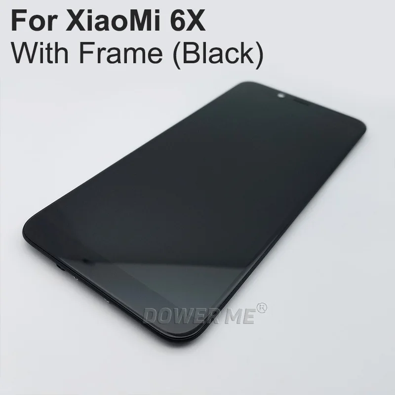 Dawer Me ЖК-дисплей дигитайзер сенсорный экран в сборе с передней рамкой для Xiaomi 6X Mi6x 5,99 ''дюймов черный белый - Цвет: With Frame  Black