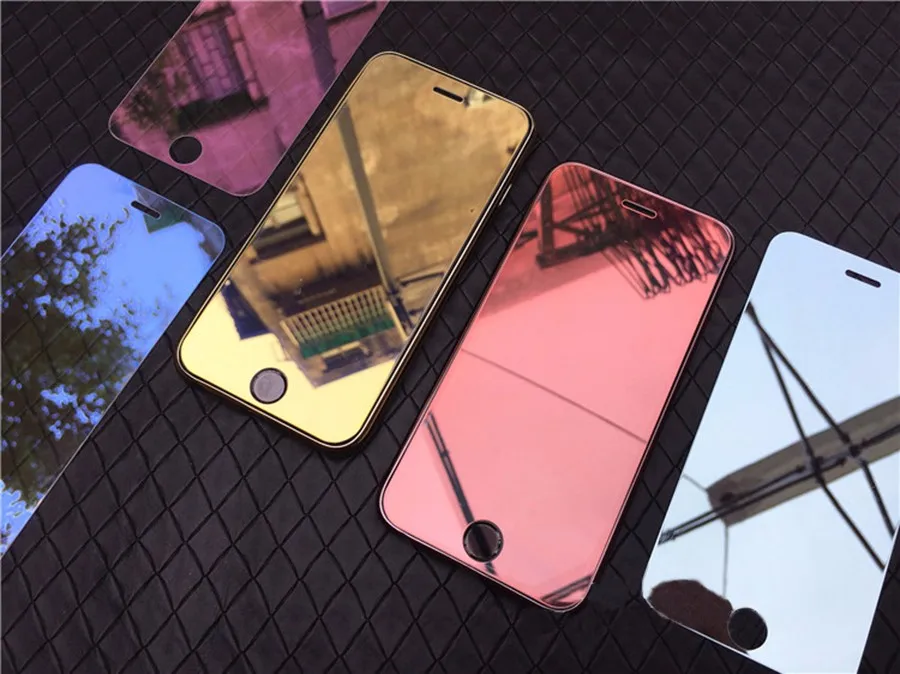 Dreamysow Luxury Mirror Tempered Glass for iPhone 7 7 Plus Colorful Full Cover Film 9H Protective Screen Protector Guard Case| | - AliExpress
