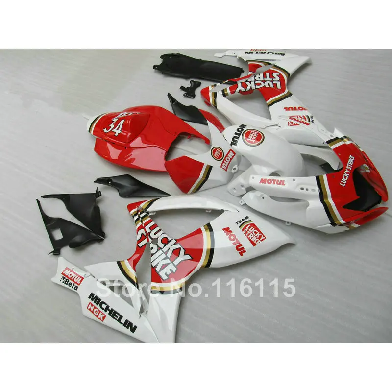 

Injection mold Motorcycle fairing kit for SUZUKI GSXR 600 750 K6 K7 2006 2007 red LUCKY STRIKE GSX-R600 GSX-R750 06 07 fairings