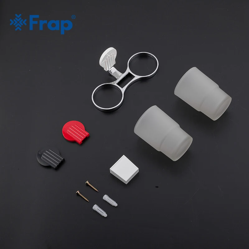Frap New Colorful Cup Tumbler Holders Double Glass Cup Holders Wall-mount Toothbrush Tooth Bathroom Hardware F3308