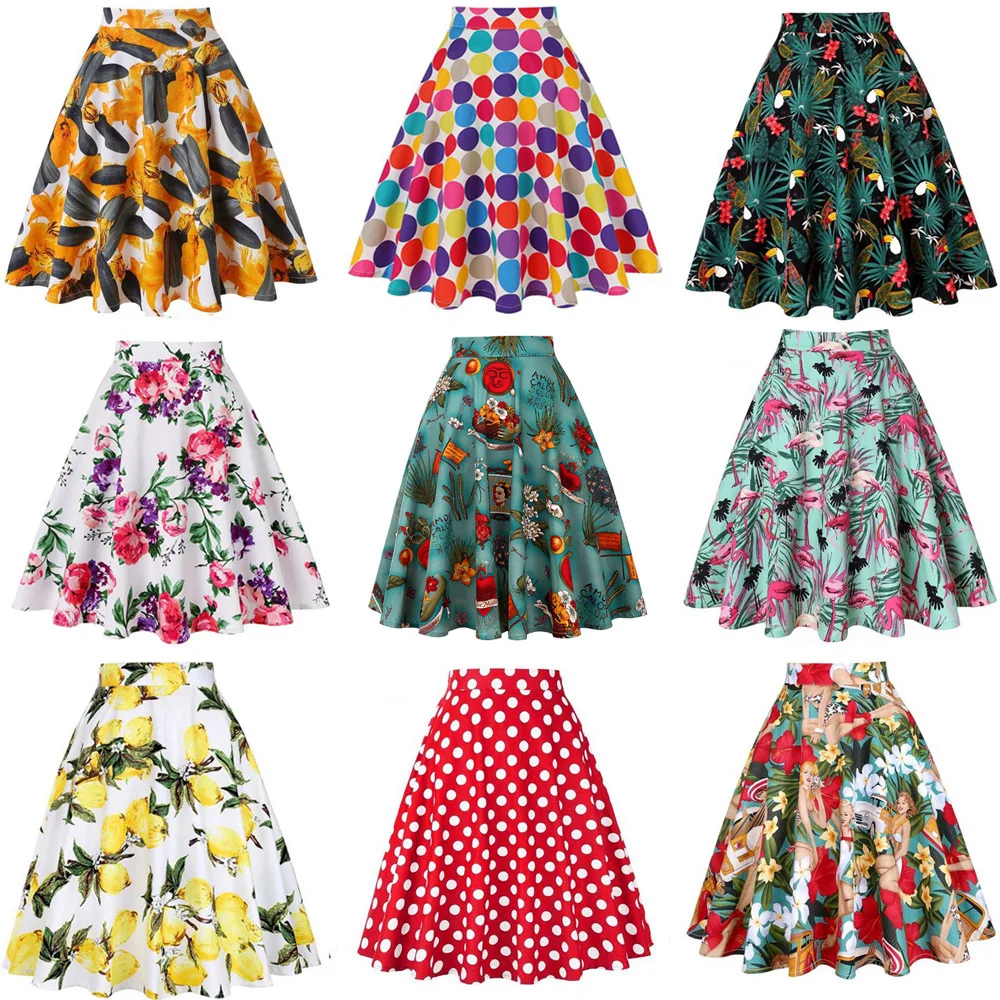 black knee length flared skirt