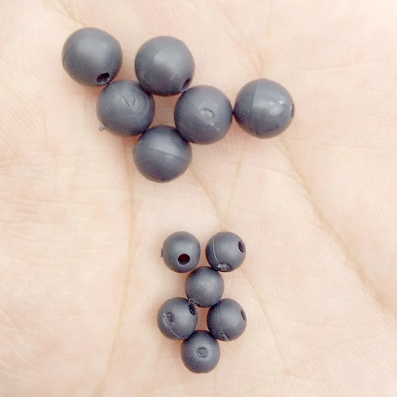 50pcs Carp Fishing Beads Round Soft Rubber Rig Beads Fishing Floating Tackles