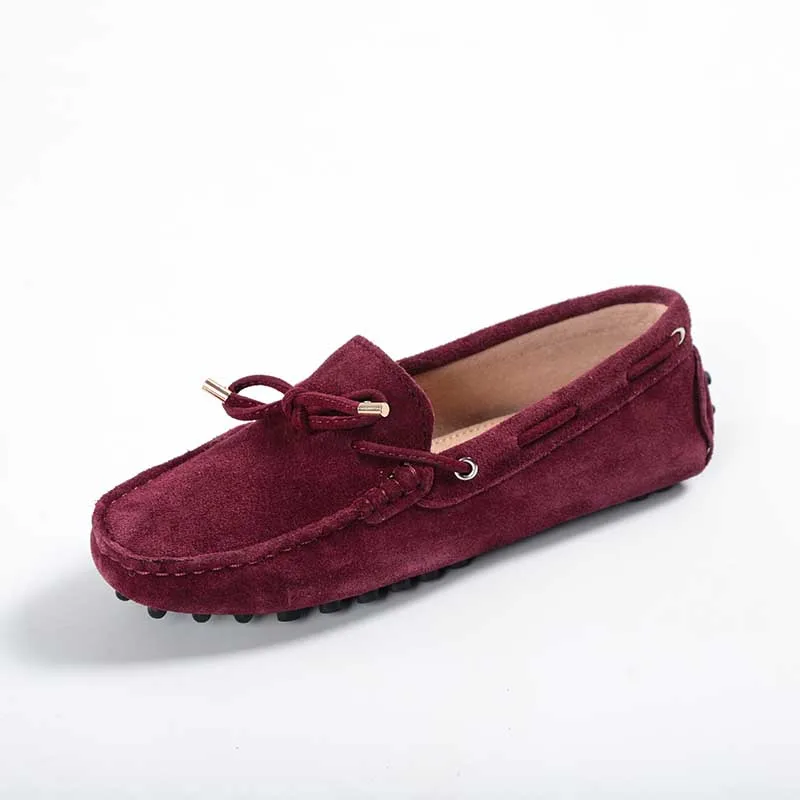 Весенне-летние женские мокасины ведущий бренд женская обувь на плоской подошве из натуральной кожи повседневные лоферы слипоны обувь для вождения - Цвет: Wine Red