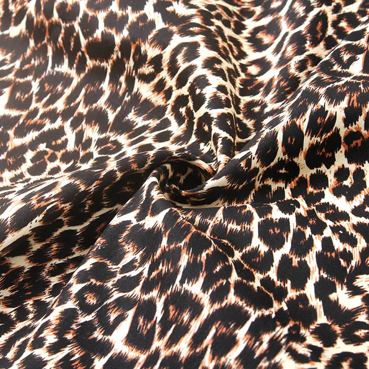 Leopard Cotton Sewing Fabric Leopard Print Stretch Fabric Cotton Stretch Fabric 50