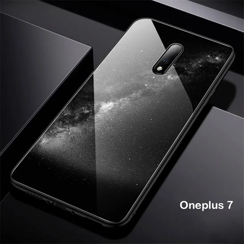 Роскошный чехол из закаленного стекла для OnePlus 7 Pro TPU стекло с мягкими краями чехол для OnePlus 7 Pro Чехол Aixuan