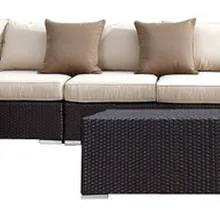 Роскошная мебель на открытом воздухе ротанга угловой секционный диван набор
