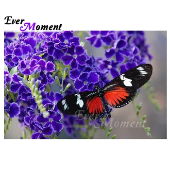 

Ever Moment Diamond Painting Purple Flower Butterfly Handmade Full Square 5D DIY Picture Of Rhinestone Diamond Embroidery 3F760