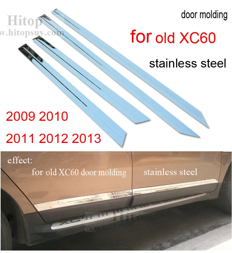 door moulding trim body side molding for VOLVO XC60 2009 2017,stainless