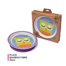 Fissman Bamboo Fibre Plate Kid Dinnerware Dish with Anti-slip Silicone Base