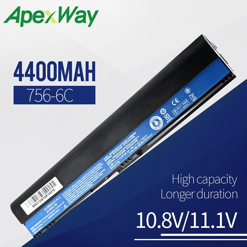 

Apexway AL12B32 Laptop Battery for Acer Aspire One 725 756 V5-171 B113 B113M AL12X32 AL12A31 AL12B31