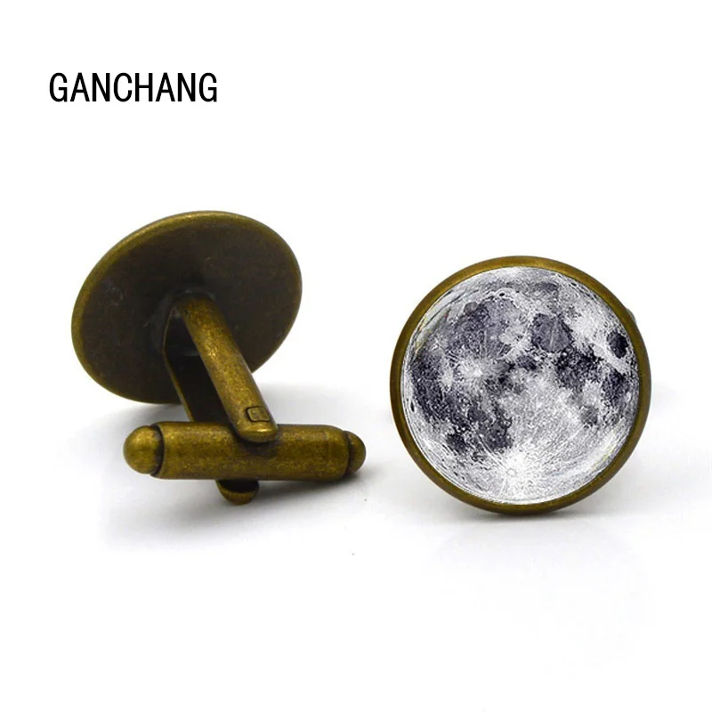 

Galaxy, moon, space, lunar cufflinks, planetary cufflinks, glass dome men's cufflinks
