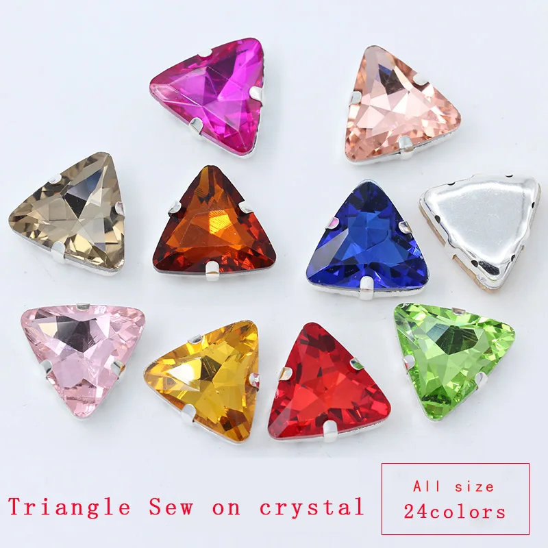 

All-size Triangle sew on crystal glass stone sewing claw rhinestones craft DIY bag hats headwear jewelry shoes dress Accessories