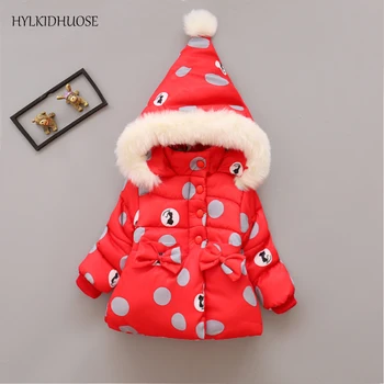 

HYLKIDHUOSE 2017 Winter Baby Girls Coats Infant/Newborn Warm Jackets Cartoon Children Thick Outerwear Kids Outdoor Snow Parkas