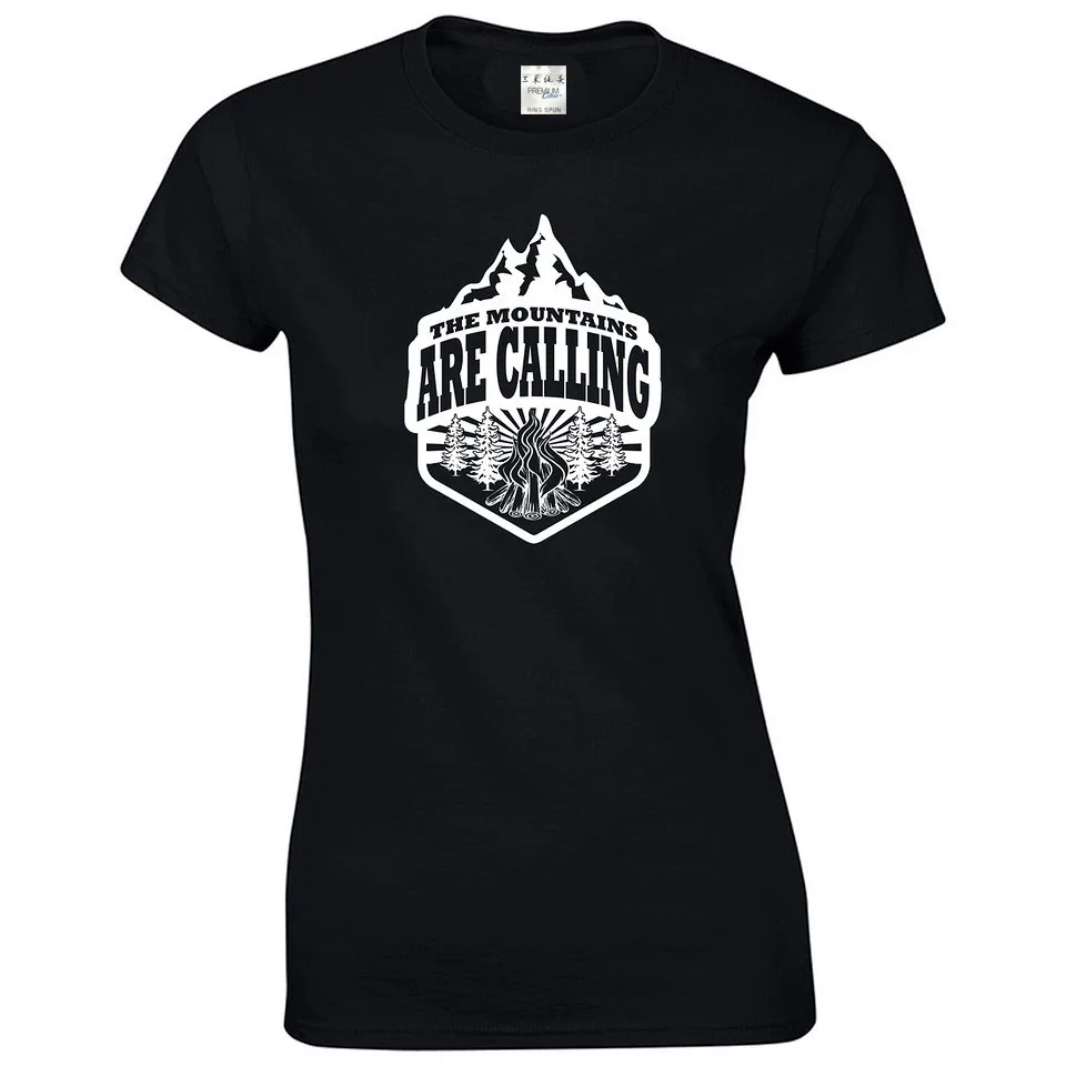 

2018 Women New Fashion Brand Clothing Male Crossfit Tops Mountains Calling casual homme t shirt Short Sleeve Tee