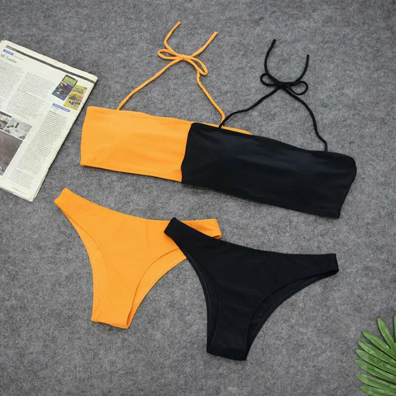 

Women Push-up Padded Bra Solid Sexy Bikinis Set 2019 Bandage Bikini Set Swimsuit Triangle Swimwear Bathing Suit