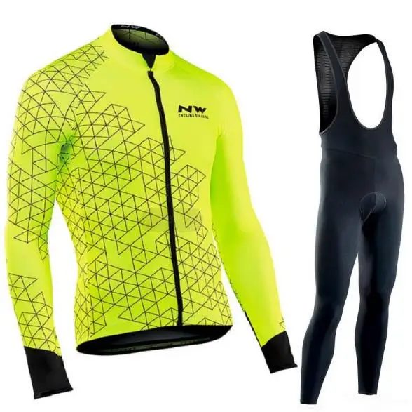 NW NORTHWAVE осенние длинные велосипедные комплекты одежды желтый Майо Ropa Ciclismo Invierno MTB велосипедные майки спортивная одежда для велосипеда - Цвет: 02