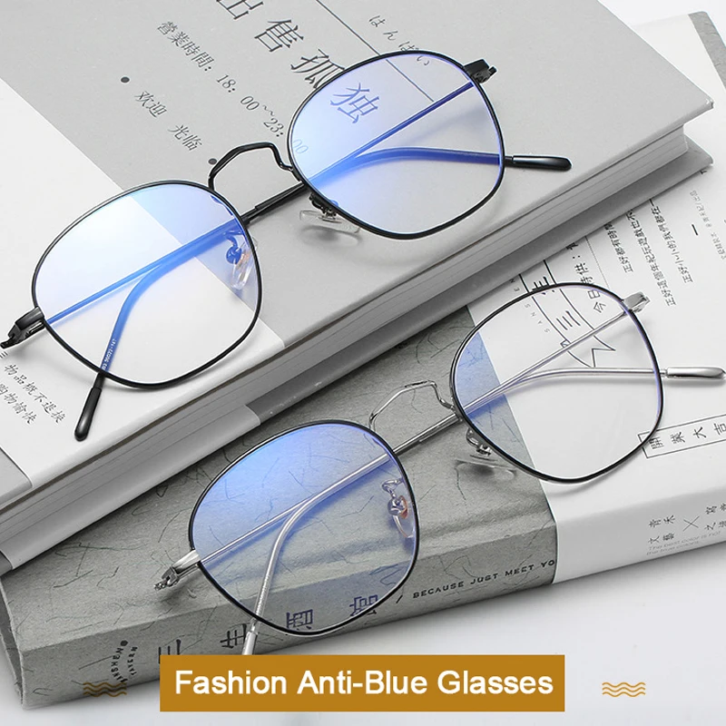 

KOTTDO Vintage Polygon Irregular Women Prescription Eye Glasses Frame Metal Computer Men's Anti Blue Light Eyewear Glasses Frame