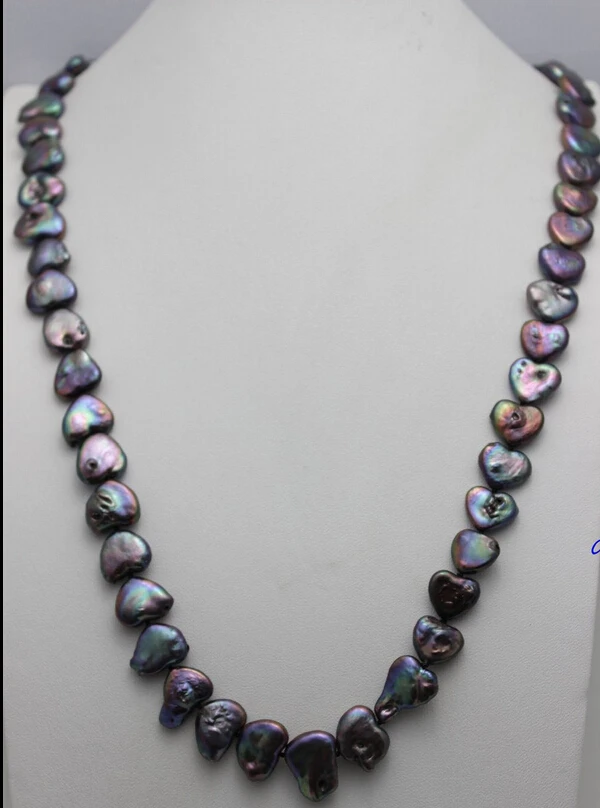

0002983 Black Freshwater pearl long necklace 32"No Metal Strand/String"Handmade" Beauty