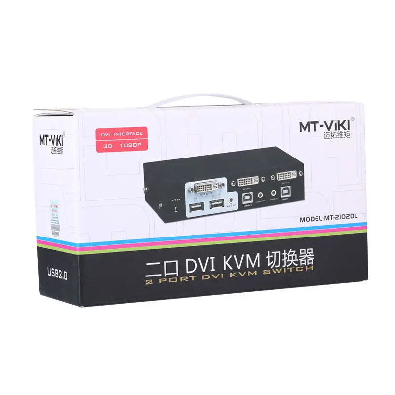 Mt-Viki 2 Port DVI Switch KVM Switch with Audio Auto Hotkey Switcher USB Mouse and Keyboard PC Host Selector MT-2102DL Mt-Viki 2 Port DVI Switch KVM Switch with Audio Auto Hotkey Switcher USB Mouse and Keyboard PC Host Selector MT-2102DL