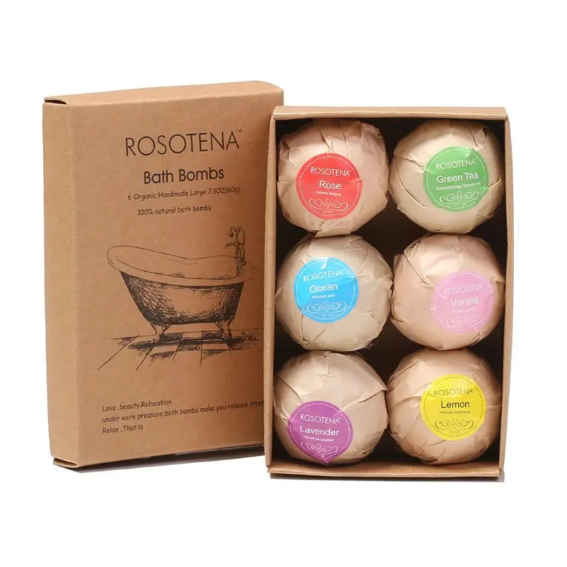 Шт. 6 шт. для ванной бомбы соль мяч Fizzy Bubble Spa органические натуральные ингредиенты сухой кожи увлажняющий Отшелушивание идеальный подарок