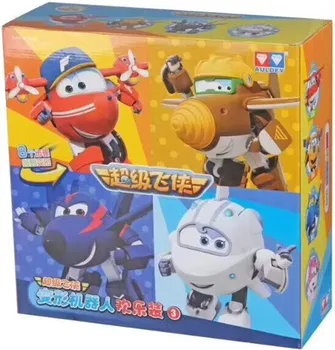

4pcs/lot New Arrival Big Size 15CM Super Wings Toys Season3 Transformation robot Action Figures Toys For Christmas gift