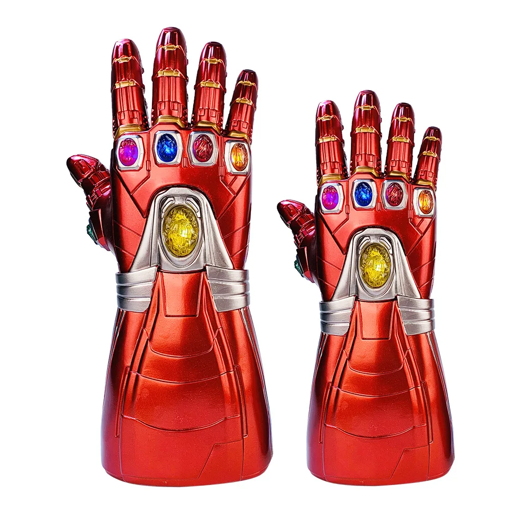 

New PVC LED Light Avengers Endgame Iron Man Nano Gauntlet Thanos Infinity Gauntlet Armor Tony Stark Cosplay Gloves Props