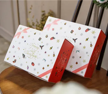 

2017 New 100pcs Christmas rectangle box, baked cookie, egg yolk crisp, sugar box