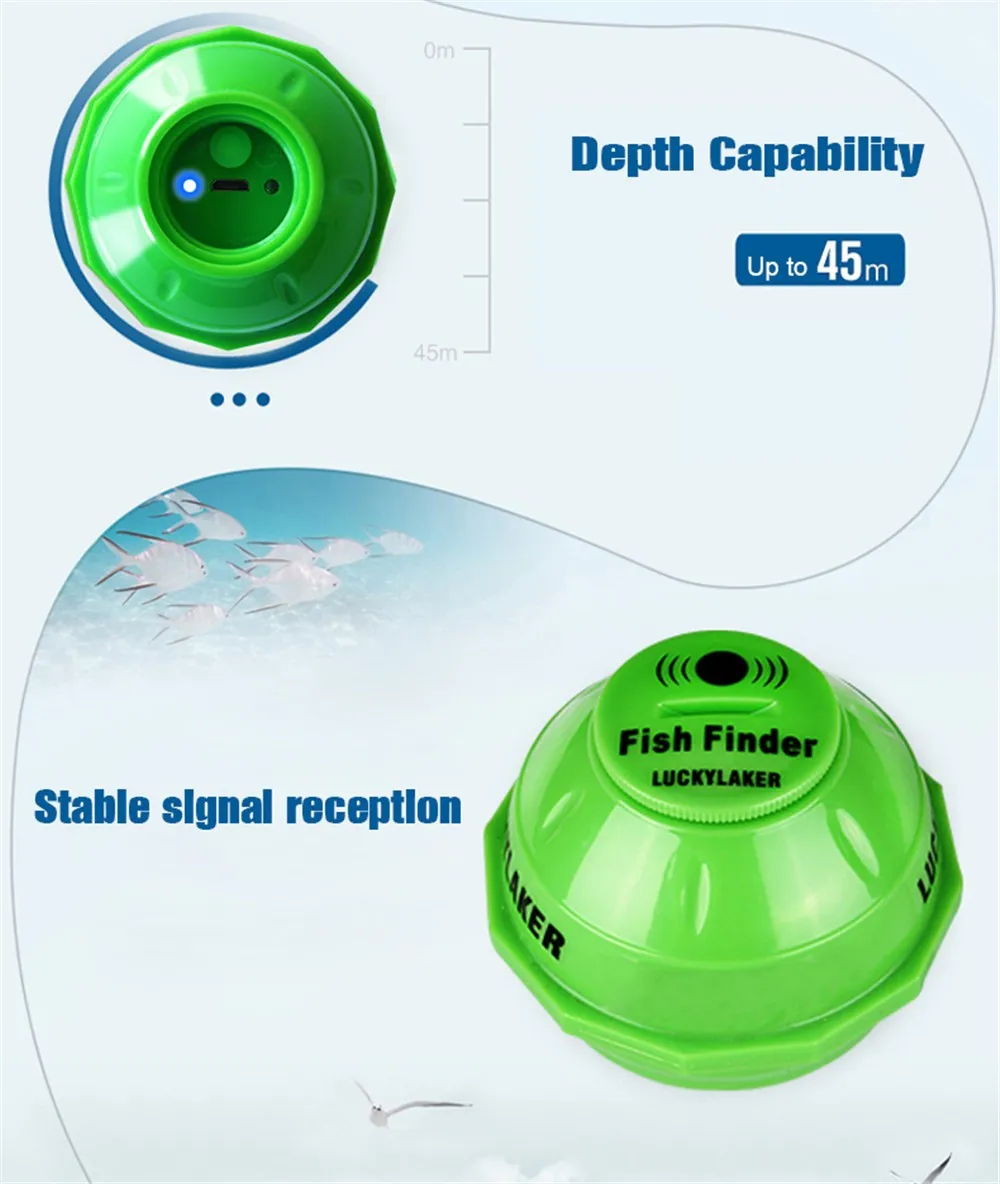 Русское меню! Lucky FF916 беспроводной локатор рыболокатор Wi-Fi Fishfinder 45 M/135FT детектор глубины моря для рыбалки для Android IOS