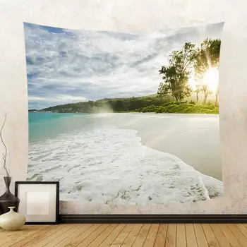 

Beautiful Sea Tapestry Tropical Wall Hanging Blue Fantasy sky Wall Decorative Blanket Scenic Beach Towel Sofa Chair Big Cover