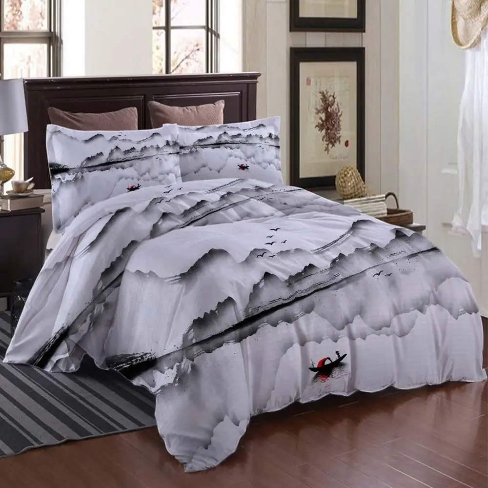 

Zen abstract landscape Bedding Quilt Cover Duvet Cover Set Pillowcase Microfiber Soft Comforter Bedroom Single Queen King