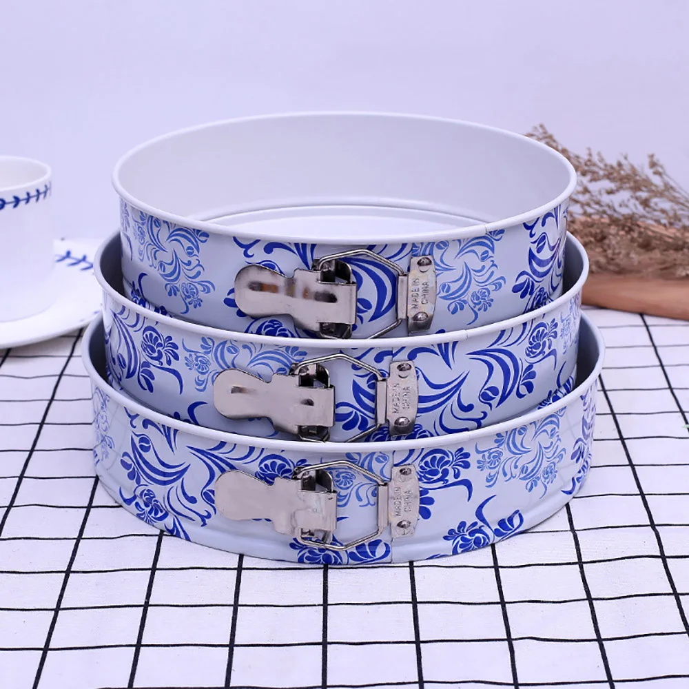 

GODWJ New Arrival Kitchen Baking Cake Mold Round 3pcs set Live Bottom Buckle Baking Dish Carbon Steel Cake Mold Decorating Tools