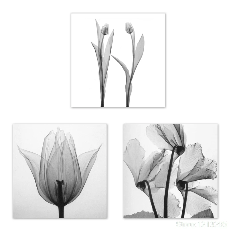 3pcs Flower Lanscape Wall Art Canvas Poster and Print Canvas Painting
