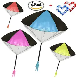 Litchi Tangle Free Throwing Toy Parachute men No Strings No Batteries, бросать его и смотреть посадка 4 шт. набор разных цветов