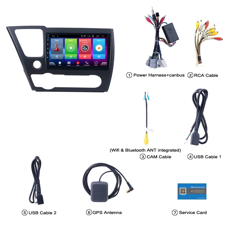 Sale Car Android 8.1 Multimedia Player for Honda Civic Oversea Version 2014-17 GPS Navigation Device bluetooth steering wheel control 3
