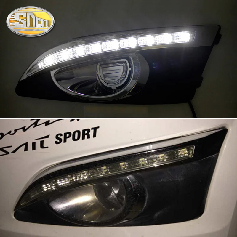 

For Chevrolet Aveo 2011~2015 Daytime Running Light DRL LED Fog Lamp Cover With Yellow Turning Signal Functions