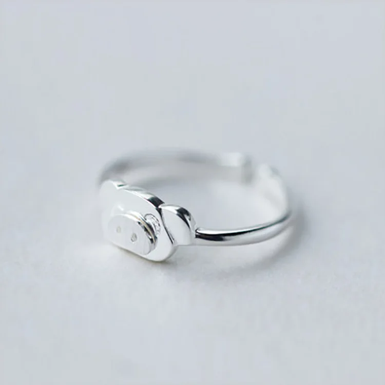 

Cute sweet pig opening ring ring temperament personality index finger ring lettering