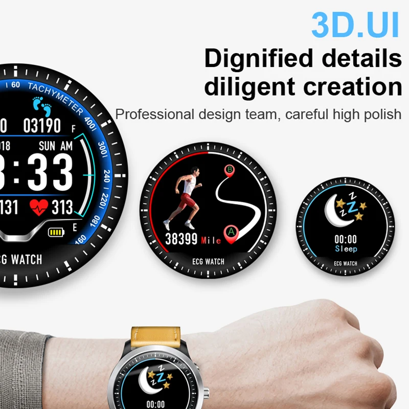FocuSmart 2019 новые умные часы N58 с ЭКГ PPG цветным дисплеем пульсометр кровяное