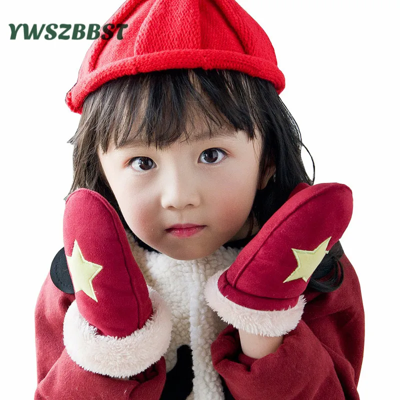 

Winter Children Gloves Kids Boys and Girls Gloves Thicken Warm Baby Gloves with full fingers for 2 to 6 Years old New Year Gifts