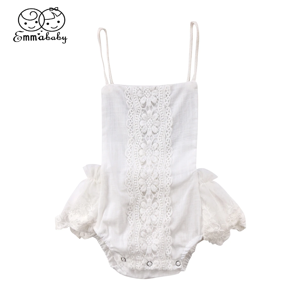 Newborn Baby Girl Lace Floral Bodysuit Sleeveless Tank Solid Tulle