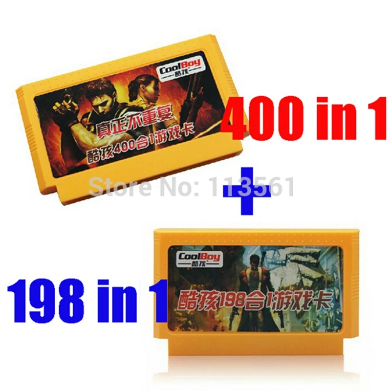 Горячая Распродажа игровой набор из 2 предметов (картридж 400 В 1 + 198 в 1) игровая
