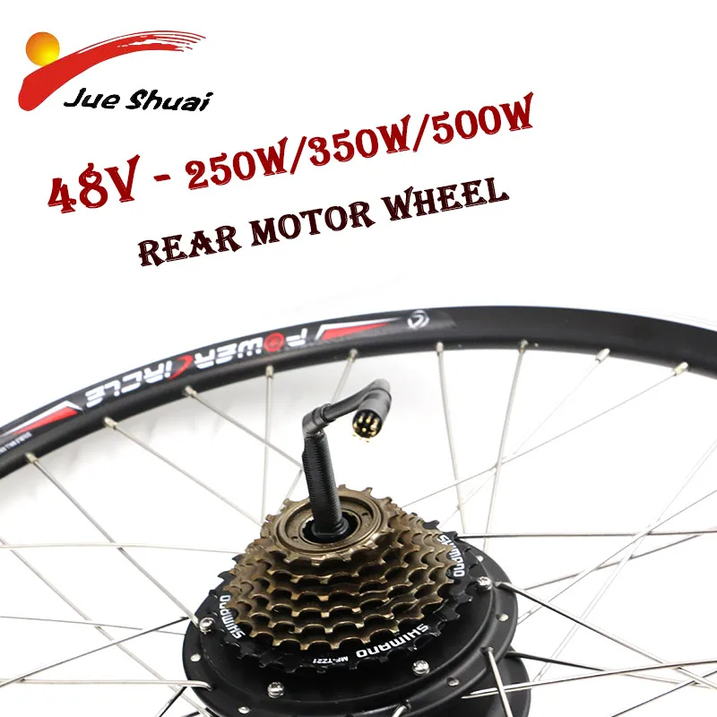 48V 250W 350W 500W Electric Bike Conversion Kit Rear Motor Wheel Brushless Gear Hub Motor For 20 26 700C bicicleta electrica