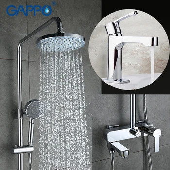 

GAPPO Shower Faucets griferia brass water taps chrome bathtub faucets mixer shower set with basin faucet torneira do anheiro