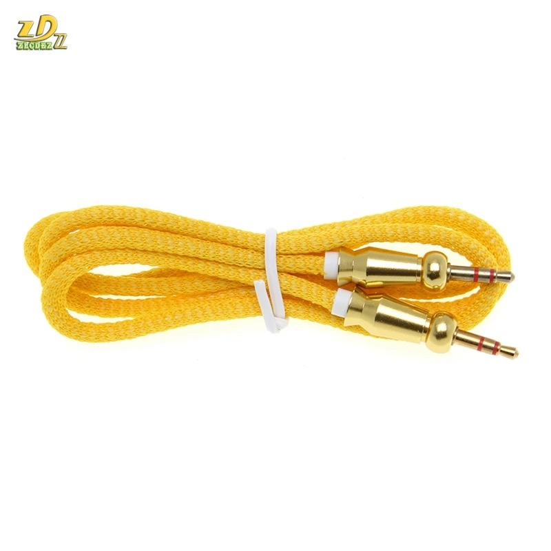Audio Cable Jack 3 5 mm Male to Male colorful Cloth Audio Aux Cable For iPhone Car Headphone Speaker Wire Line Aux Cord 100pcs