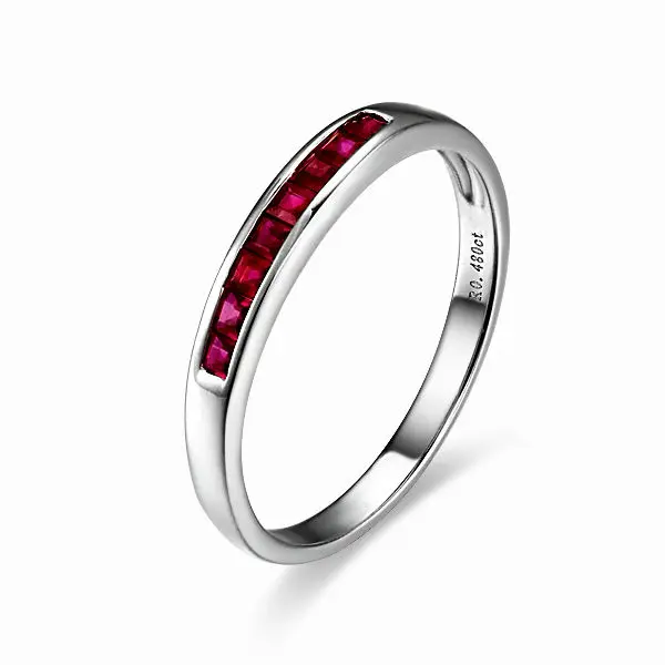 

New Style GVBORI 18K White Gold& Ruby Gemstone Ring For Women [Courage] Fine Jewelry Valentine