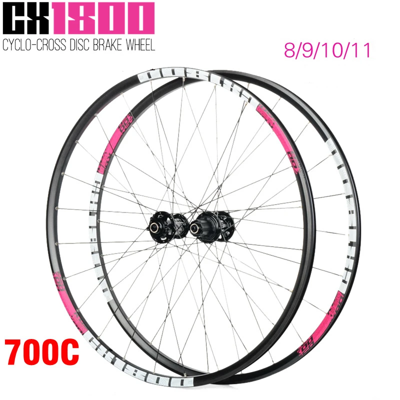 

CX1800 KOOZER Bicicleta de Estrada Rodas de Bicicleta Rodado Freio A Disco Anel de Rolamento 72 700C 4 24 Buraco 1820g