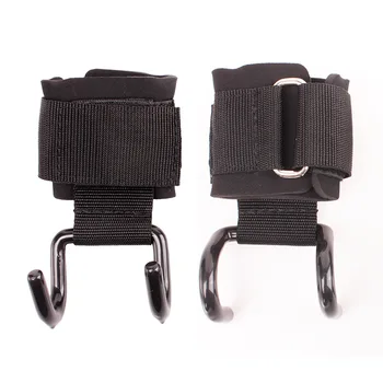 

Weightlifting Hook with Heavy Duty Wrist Adjustable Strap Power Lifting Support Hooks for Fitness Barbells and Horizontal Bar
