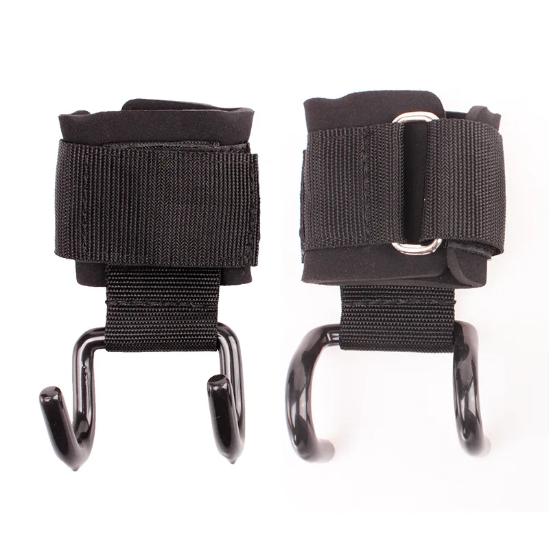  Weightlifting Hook with Heavy Duty Wrist Adjustable Strap Power Lifting Support Hooks for Fitness B
